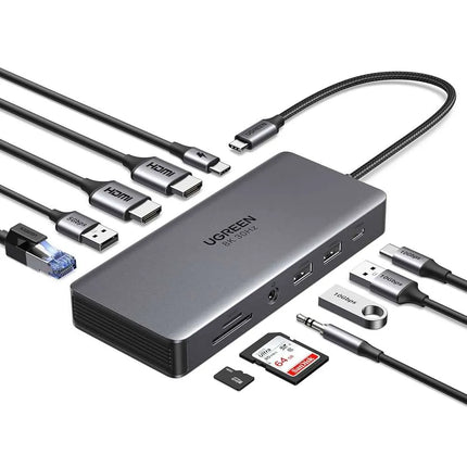 UGREEN USB-C Docking Station CM681 11-in-1 | Dual HDMI, Gigabit Ethernet, USB 3.2, 100W PD