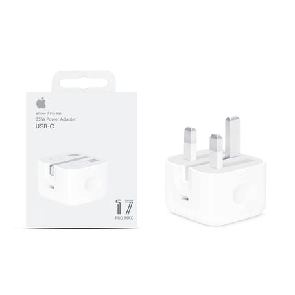 Original Apple 35W USB-C UK Power Adapter Head for iPhone 17 / 17 Pro / 17 Pro Max – 6 Months Warranty