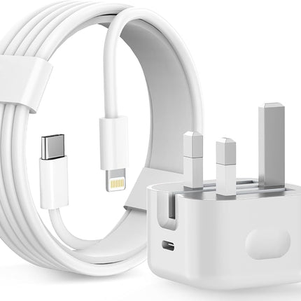 Original Apple 20W USB-C Fast Charger for iPhone 12 / 12 Pro / 12 Pro Max / 11 / 11 Pro / 11 Pro Max / X / XS / XS Max + 2m Usb C to Lightning Cable, 6 months warranty