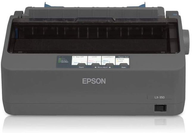 EPSON LX-350 PRINTER, 9-Pin Technology,impact dot matrix,Parallel, Serial and USB interfaces,compact design,SIdm black ribbon cartridge, 1 year warranty.