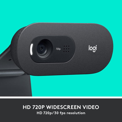 Logitech C505 Webcam mounted on monitor