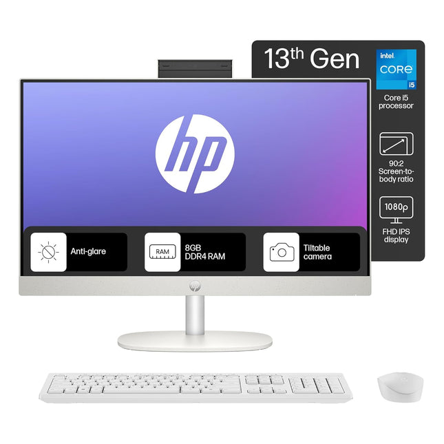 HP All-in-One 24-cr0309nh i5-1335U 8GB 512GB SSD 23.8" FHD  Black, 1YR Warranty