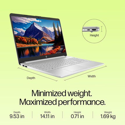 HP 15s-FQ5318TU i7-1255U 8GB 512GB SSD 15.6" FHD Silver – Win 11, 1YR Warranty