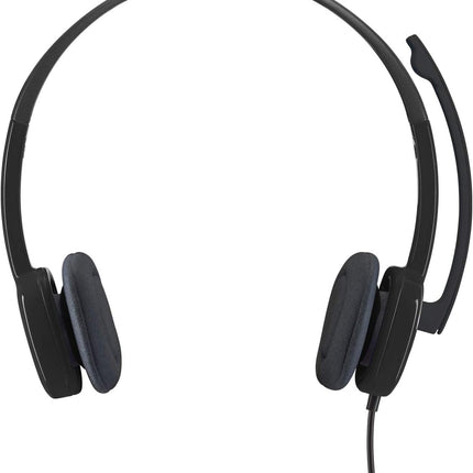 Black Logitech headset with controls