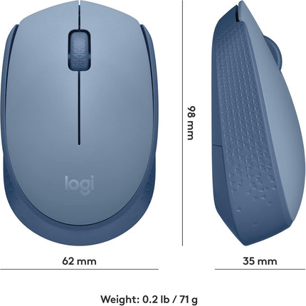  Blue Gray Wireless Logitech Mouse