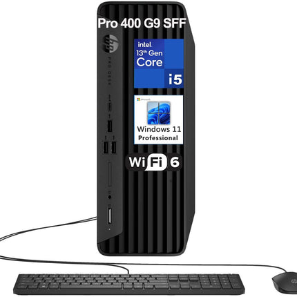 HP Pro Tower 400 G9 – i5 13th Gen, 8GB, 512GB SSD, Wired KB+Mouse, Black, 1YR Warranty