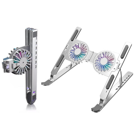 Aluminum Laptop Stand with two fans - Brainy