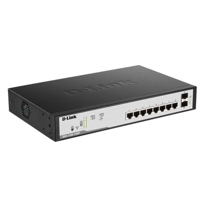 D - Link 8 Port PoE Gigabit Smart Managed Switch + 2 SFP Ports (DGS - F1100 - 10PS) - Brainy