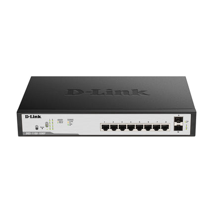 D - Link 8 Port PoE Gigabit Smart Managed Switch + 2 SFP Ports (DGS - F1100 - 10PS) - Brainy