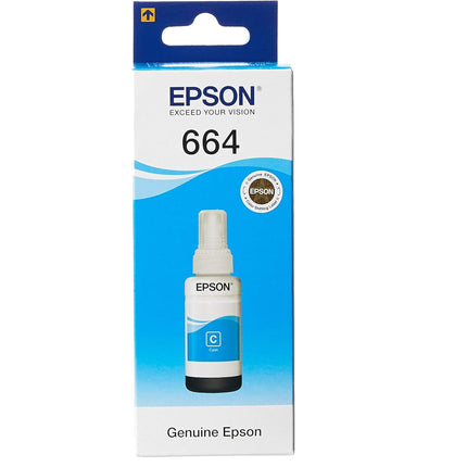 INK CART EPSON T6642 Cyan for L100, L110, L120, L1300, L1455, L200, L210, L220, L300, L3050, L3060, L3070, L310, L355, L365, L382, L386, L455, L486, L550, L565, L605, L655 - 70ml - C13T66424A - Brainy