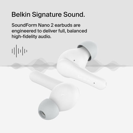 Original Belkin Kids SoundForm Nano V2True Wireless Earbuds white AUC011BTWH
