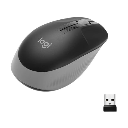 Grey Logitech mouse top view