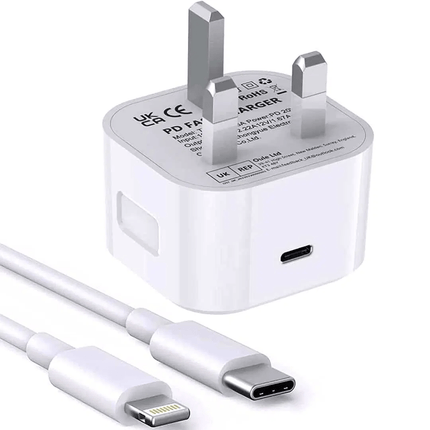Original 20W iPhone Charger for iPhone 14 pro max + 2m type c to lightning cable - Brainy
