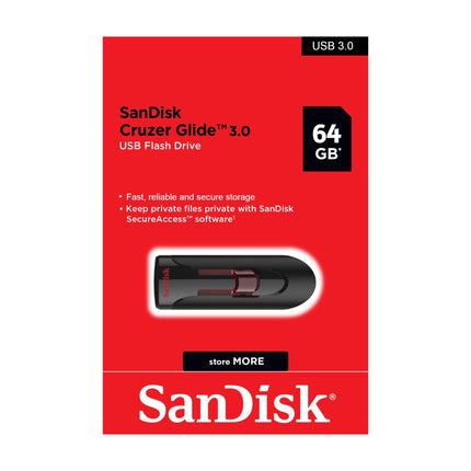 SanDisk Cruzer Glide 3.0 64GB Flash Drive - Brainy