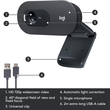 Side view of Logitech C505 Webcam