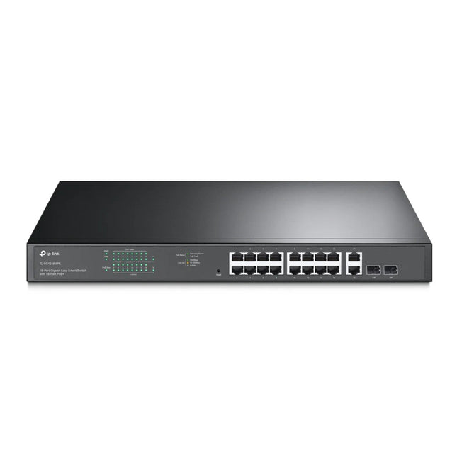 TP - Link 18 - Port 10/100/1000Mbps Gigabit Easy Smart Switch with 16 - Port PoE+ - TL - SG1218MPE - Brainy