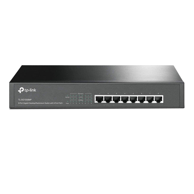 TP - Link 8 - Port 10/100/1000Mbps Gigabit Desktop/Rackmount Switch with 8 - Port PoE+ - TL - SG1008MP - Brainy