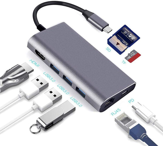 8 in 1 type c to gigabit lan