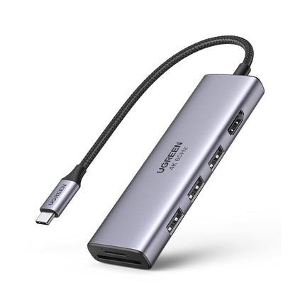 Ugreen 9 - in - 1 USB - C Multifunction Docking Station - CM615 USB - C to USB 3.1 (2 Ports) + USB - C 3.1 + 4K HDMI (2 Ports) + 4K DisplayPort (2 Ports) + Gigabit Ethernet + USB - C PD - Brainy