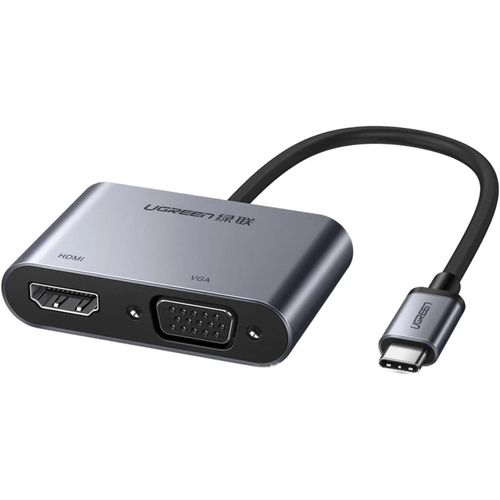 UGREEN CM162 USB Type C 4 in 1 Adapter with HDMI, VGA, USB 3.0 and 100W Power Delivery Space Gray