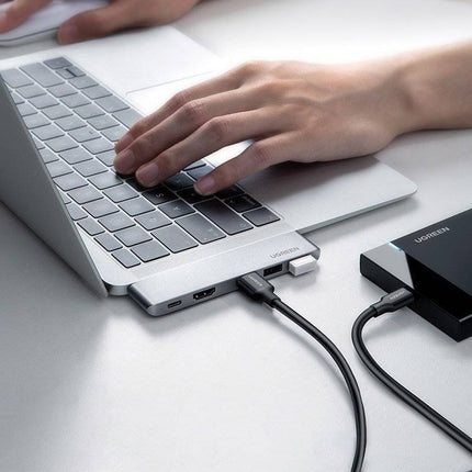 UGREEN CM251 dual USB Type C MacBook hub with HDMI 4K output and three USB A 3.0 ports