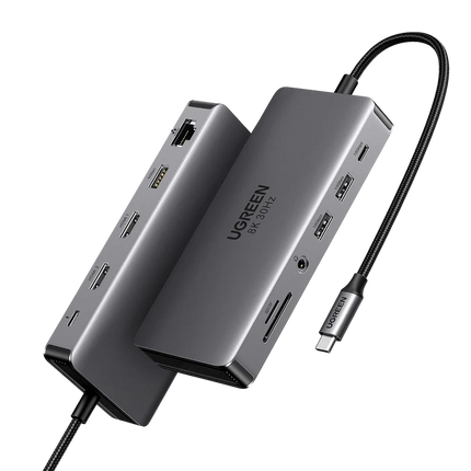 UGREEN CM681 11-in-1 USB-C Docking Station Hub | Dual HDMI, 100W PD, Gigabit Ethernet, USB 3.2, SD/TF, 3.5mm Audio