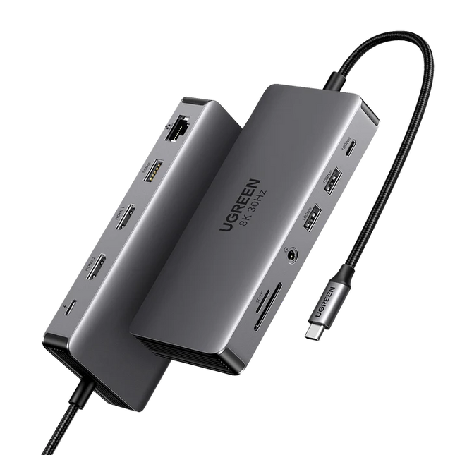 UGREEN CM681 11-in-1 USB-C Docking Station Hub | Dual HDMI, 100W PD, Gigabit Ethernet, USB 3.2, SD/TF, 3.5mm Audio