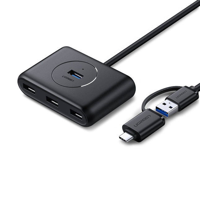 UGREEN USB - C & USB - A 3.0 to 4 - Port Hub 1M Black - CR113 - Brainy