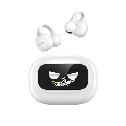 UGREEN WS208 ClipBuds Magic True Wireless Earbuds White with smart touchscreen charging case and long battery life