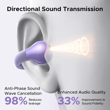 UGREEN WS209 HiTune S3 open ear Bluetooth earbuds in purple for music, calls and everyday listening