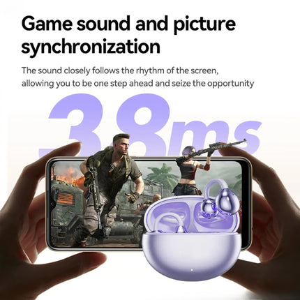 UGREEN WS209 open ear earbuds with portable charging case and Bluetooth wireless connectivity in purple