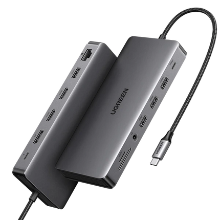 UGREEN CM681 USB-C Docking Station with 100W Power Delivery, Dual HDMI, DisplayPort, SD and TF card readers