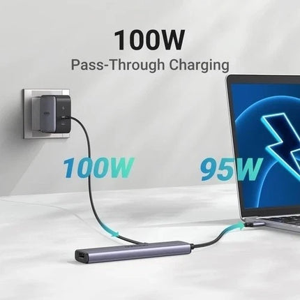 UGREEN CM478 Multifunction USB-C 5-in-1 Adapter compatible with MacBook, Windows laptops, tablets and USB-C devices