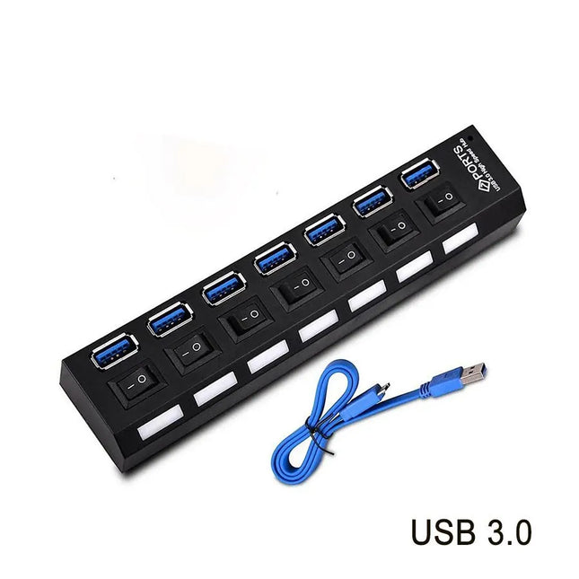 usb hub 7 port with on and offf switch