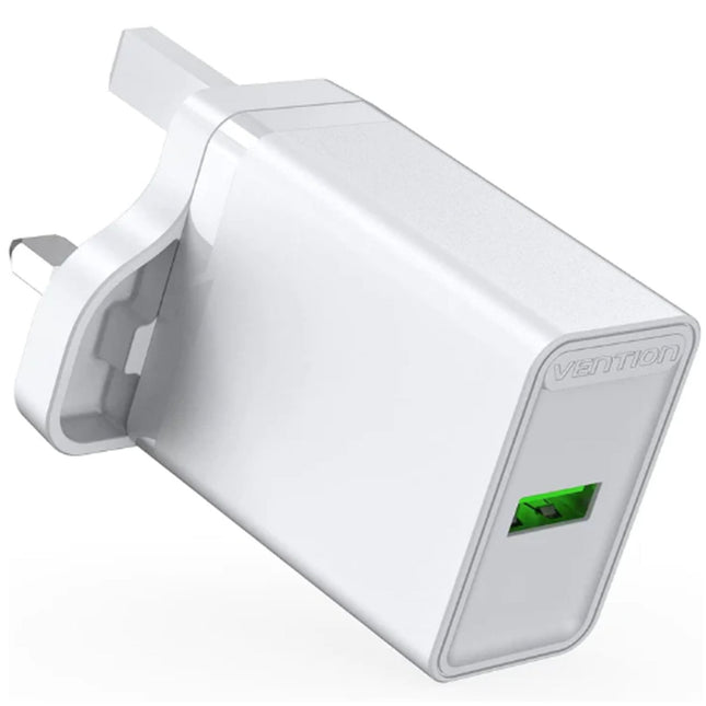 Vention 1 - Port USB Wall Charger (12W) UK - Plug White - Brainy