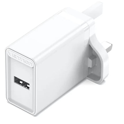 Vention 1 - Port USB Wall Charger (12W) UK - Plug White - Brainy