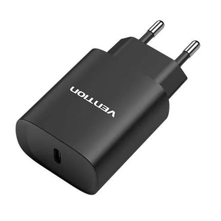 Vention 1 - Port USB Wall Charger (18W) UK - Plug Black - Brainy