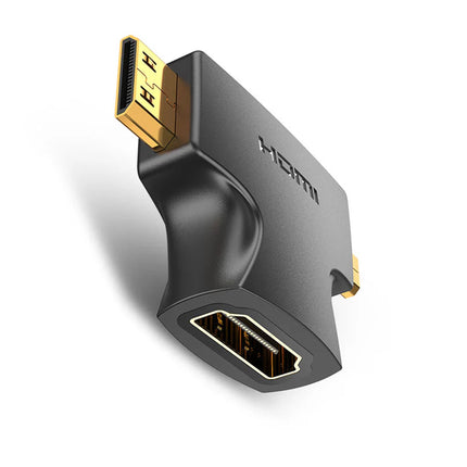 Vention 2 in 1 Mini HDMI and Micro HDMI Male to HDMI Female Adapter Black - Brainy