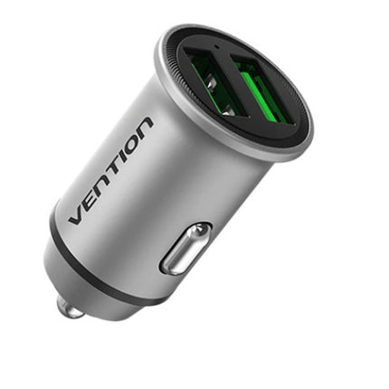 Vention 25W Dual USB Car Charger (PD3.0+QC3.0) Gray Mini Style Aluminium Alloy Type - Brainy