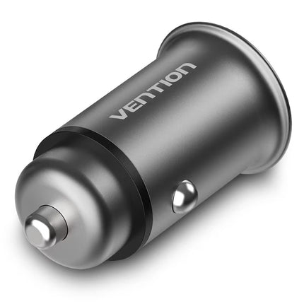 Vention 25W Dual USB Car Charger (PD3.0+QC3.0) Gray Mini Style Aluminium Alloy Type - Brainy