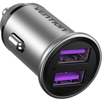 Vention 25W Dual USB Car Charger (PD3.0+QC3.0) Gray Mini Style Aluminium Alloy Type - Brainy