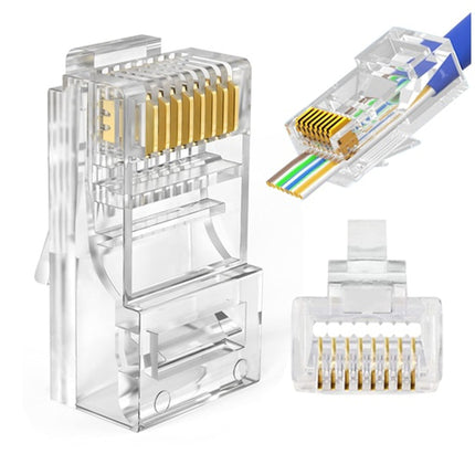 Vention Cat.6 UTP RJ45 Modular Plug Transparent 100 Pack - Brainy