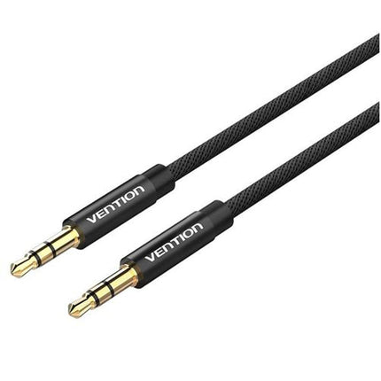 Vention Cotton Braided 3.5mm Male to Male Audio Cable 1.5M Black Metal Type - Brainy