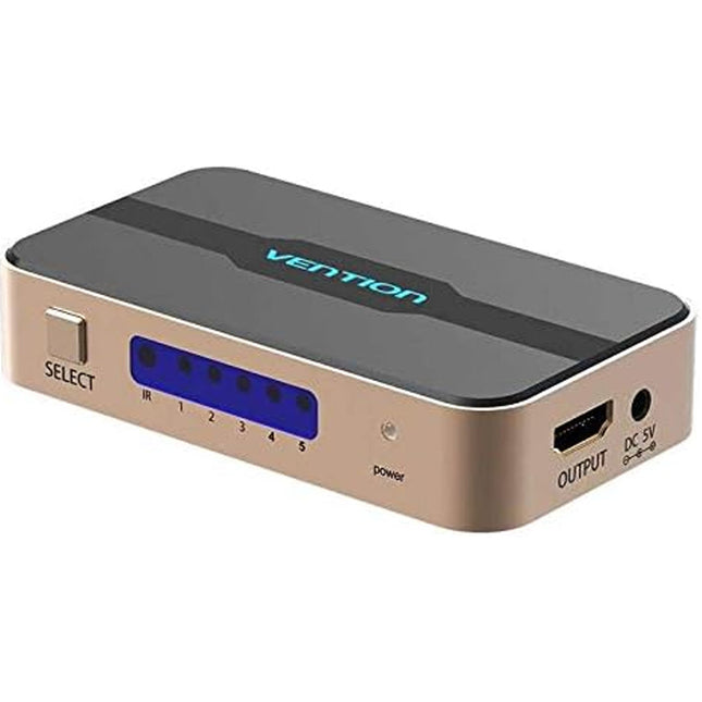 Vention HDMI Switcher 5 In 1 Out Gold - Brainy