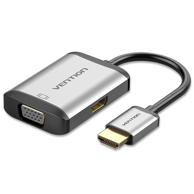 Vention HDMI to HDMI+VGA Converter 0.15M Gray Metal Type - Brainy
