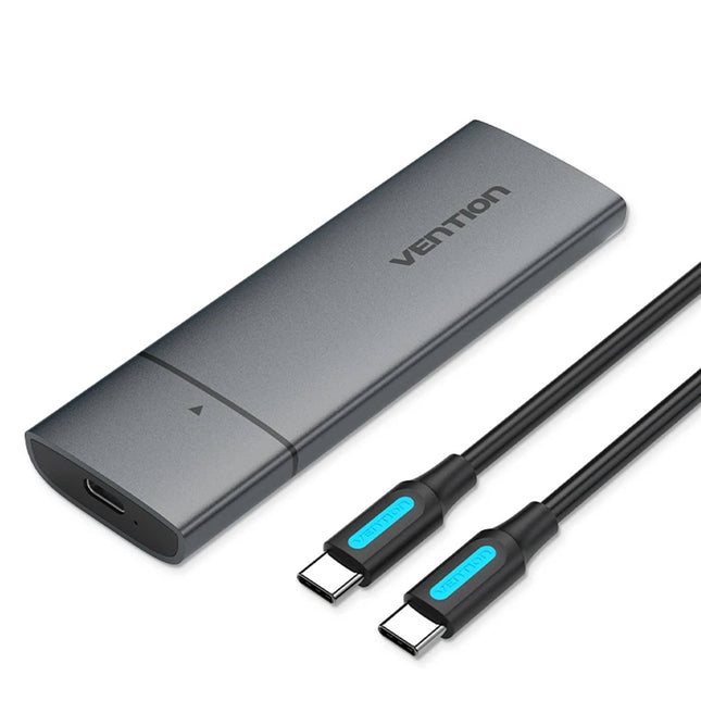 Vention M.2 NVMe SSD Enclosure (USB 3.1 Gen 2 - C) Gray Aluminum Alloy Type - Brainy