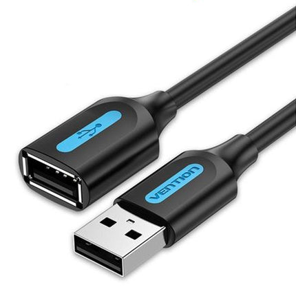 Vention USB 2.0 A Male to A Female Extension Cable 5M Black PVC Type - Brainy