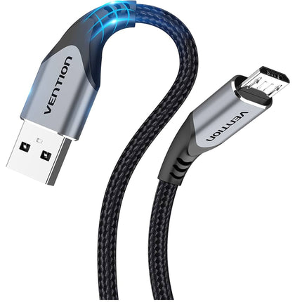 Vention USB 2.0 A Male to Micro - B Male 3A Cable 2M Black - Brainy