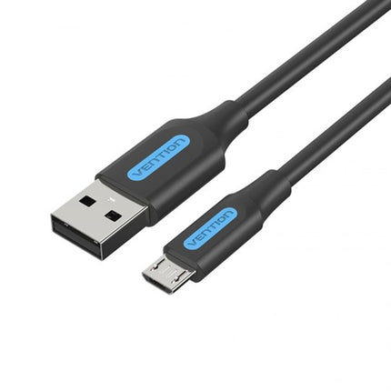 Vention USB 2.0 A Male to Micro - B Male 3A Cable 2M Black - Brainy