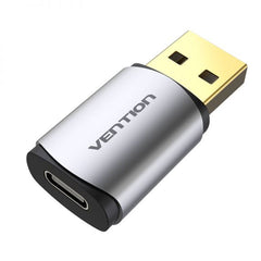 Vention USB 3.0 Male to USB - C Female Adapter Gray Aluminum Alloy Type - Brainy